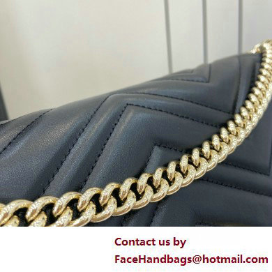 GUCCI GG Marmont large shoulder bag IN Black matelasse chevron leather 788371 2025