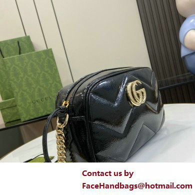 GUCCI GG Marmont small shoulder bag IN BLACK PATENT LEATHER 802448 2025