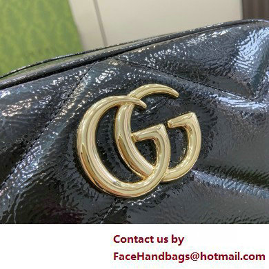 GUCCI GG Marmont small shoulder bag IN BLACK PATENT LEATHER 802448 2025