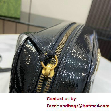 GUCCI GG Marmont small shoulder bag IN BLACK PATENT LEATHER 802448 2025