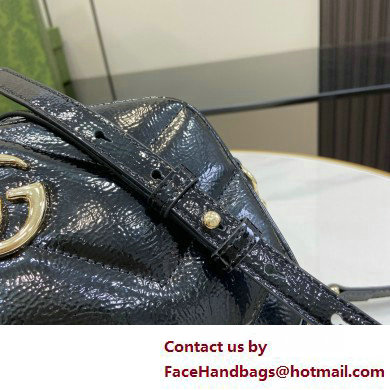 GUCCI GG Marmont small shoulder bag IN BLACK PATENT LEATHER 802448 2025