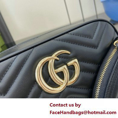 GUCCI GG Marmont small shoulder bag IN Black matelasse chevron leather 798715 2025