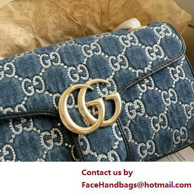 GUCCI GG Marmont small shoulder bag IN Blue GG denim 443497 2025