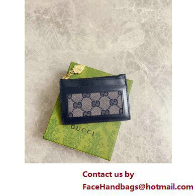 GUCCI GG card case wallet IN Beige and BLUE Original GG canvas 790033 2025