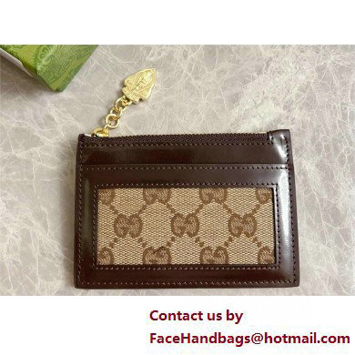 GUCCI GG card case wallet IN Beige and ebony Original GG canvas 790033 2025 - Click Image to Close