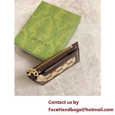 GUCCI GG card case wallet IN Beige and ebony Original GG canvas 790033 2025