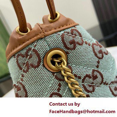 GUCCI GG super mini bucket bag IN BLUE AND BROWN GG canvas 783175 2025