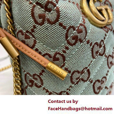 GUCCI GG super mini bucket bag IN BLUE AND BROWN GG canvas 783175 2025