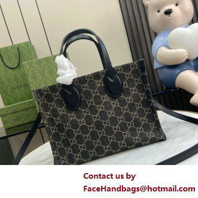 GUCCI Ophidia GG MEDIUM tote bag IN Black and grey GG denim 772183 2025