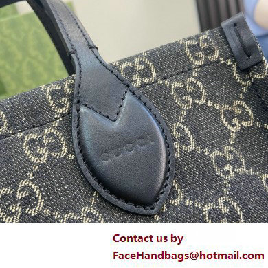 GUCCI Ophidia GG MEDIUM tote bag IN Black and grey GG denim 772183 2025