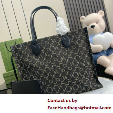 GUCCI Ophidia GG large tote bag IN Black and grey GG denim 772184 2025