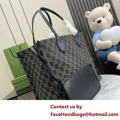 GUCCI Ophidia GG large tote bag IN Black and grey GG denim 772184 2025