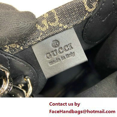 GUCCI Ophidia GG mini bag IN Black and grey GG denim 773730 2025