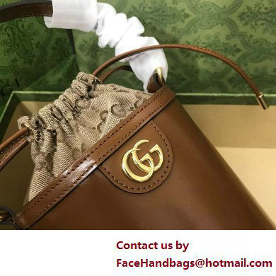 GUCCI Ophidia mini bucket bag IN BROWN LEATHER 760201 2025