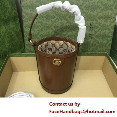 GUCCI Ophidia mini bucket bag IN BROWN LEATHER 760201 2025