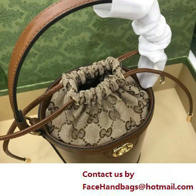 GUCCI Ophidia mini bucket bag IN BROWN LEATHER 760201 2025