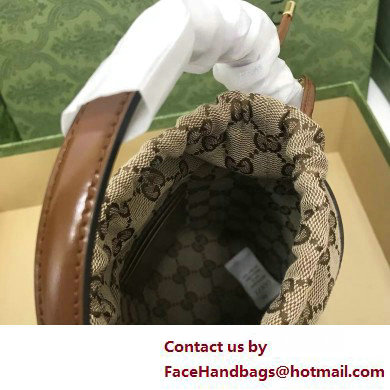 GUCCI Ophidia mini bucket bag IN BROWN LEATHER 760201 2025