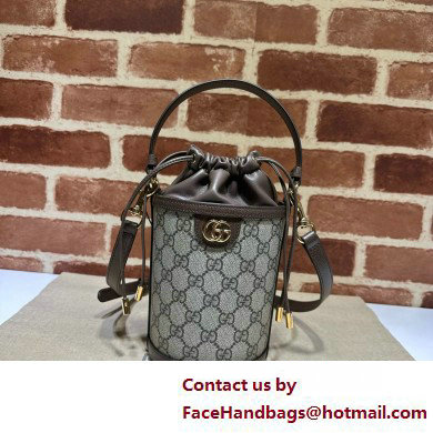 GUCCI Ophidia mini bucket bag IN Beige and EBONY GG Supreme canvas 760199 2025 - Click Image to Close