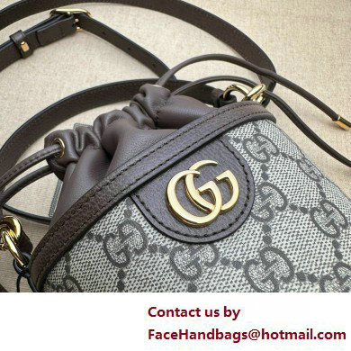 GUCCI Ophidia mini bucket bag IN Beige and EBONY GG Supreme canvas 760199 2025