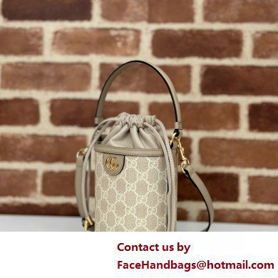 GUCCI Ophidia mini bucket bag IN Beige and white GG Supreme canvas 760199 2025