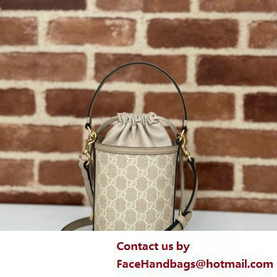 GUCCI Ophidia mini bucket bag IN Beige and white GG Supreme canvas 760199 2025