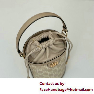 GUCCI Ophidia mini bucket bag IN Beige and white GG Supreme canvas 760199 2025