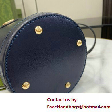 GUCCI Ophidia mini bucket bag IN DARK BLUE LEATHER 760201 2025