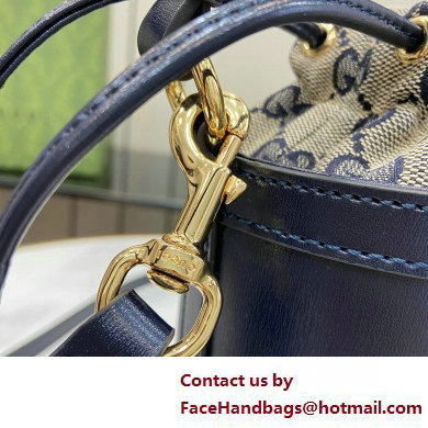 GUCCI Ophidia mini bucket bag IN DARK BLUE LEATHER 760201 2025