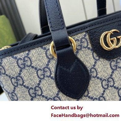 GUCCI Ophidia mini tote bag IN Beige and BLUE GG Supreme canvas 811716 2025