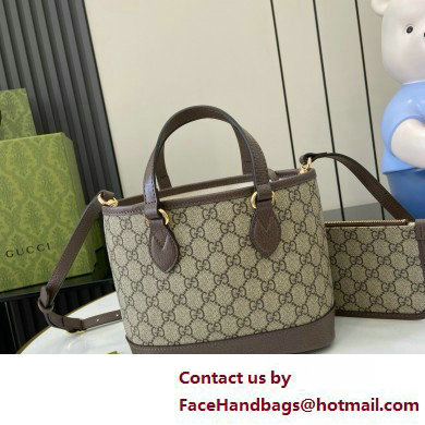 GUCCI Ophidia mini tote bag IN Beige and ebony GG Supreme canvas 811716 2025