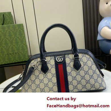 GUCCI Ophidia small top handle bag IN Beige and blue GG Supreme canvas 795249 2025