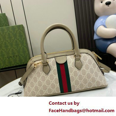 GUCCI Ophidia small top handle bag IN Beige and white GG Supreme canvas 795249 2025