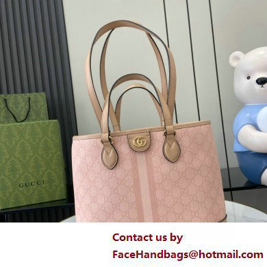 GUCCI Ophidia small tote bag IN Dusty pink GG Supreme canvas 765043 2025 - Click Image to Close