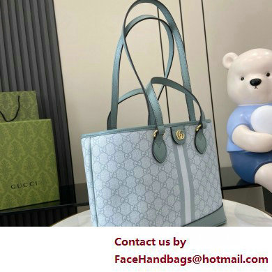 GUCCI Ophidia small tote bag IN SKY BLUE GG Supreme canvas 765043 2025