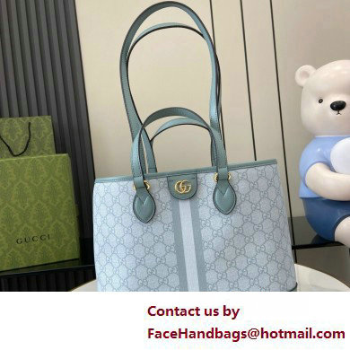 GUCCI Ophidia small tote bag IN SKY BLUE GG Supreme canvas 765043 2025