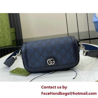 GUCCI Ophidia super mini shoulder bag IN BLUE and ebony GG Supreme canvas 795466 2025