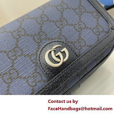 GUCCI Ophidia super mini shoulder bag IN BLUE and ebony GG Supreme canvas 795466 2025