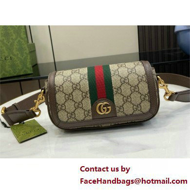 GUCCI Ophidia super mini shoulder bag IN Beige and ebony GG Supreme canvas 795466 2025