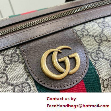 GUCCI SAVOY DUFFLE BAG IN BEIGE AND BROWN CANVAS 763295 2025