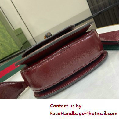 Gucci Bamboo 1947 mini top handle bag in patent leather 786482 burgundy 2025