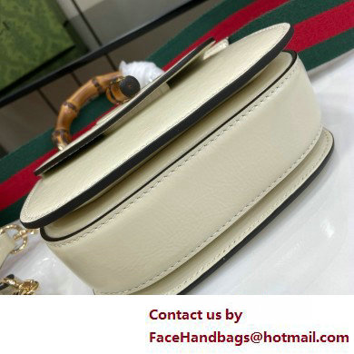 Gucci Bamboo 1947 mini top handle bag in patent leather 786482 white 2025