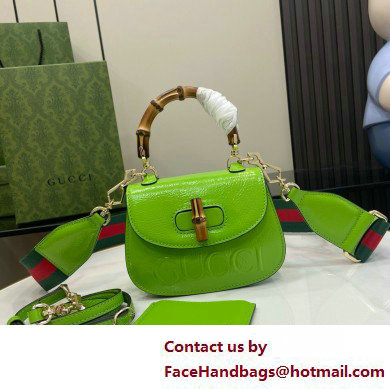 Gucci Bamboo 1947 mini top handle bag with Debossed Gucci logo 786482 green 2025