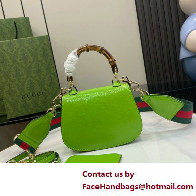 Gucci Bamboo 1947 mini top handle bag with Debossed Gucci logo 786482 green 2025