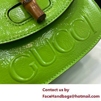 Gucci Bamboo 1947 mini top handle bag with Debossed Gucci logo 786482 green 2025