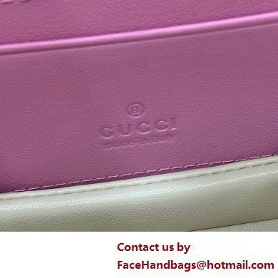 Gucci Bamboo 1947 mini top handle bag with Debossed Gucci logo 786482 pink 2025