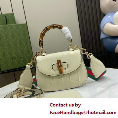 Gucci Bamboo 1947 mini top handle bag with Debossed Gucci logo 786482 white 2025