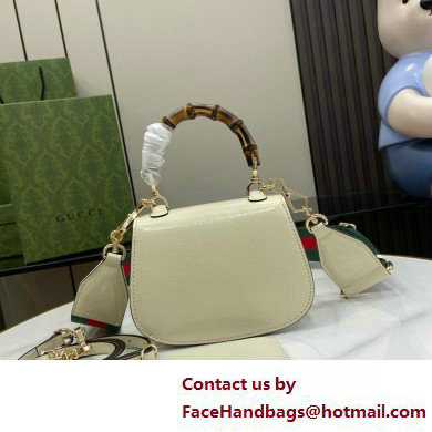 Gucci Bamboo 1947 mini top handle bag with Debossed Gucci logo 786482 white 2025