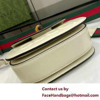 Gucci Bamboo 1947 mini top handle bag with Debossed Gucci logo 786482 white 2025