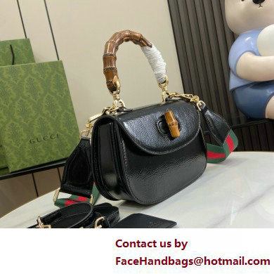 Gucci Bamboo 1947 small top handle bag in patent leather black 2025