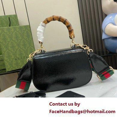 Gucci Bamboo 1947 small top handle bag in patent leather black 2025